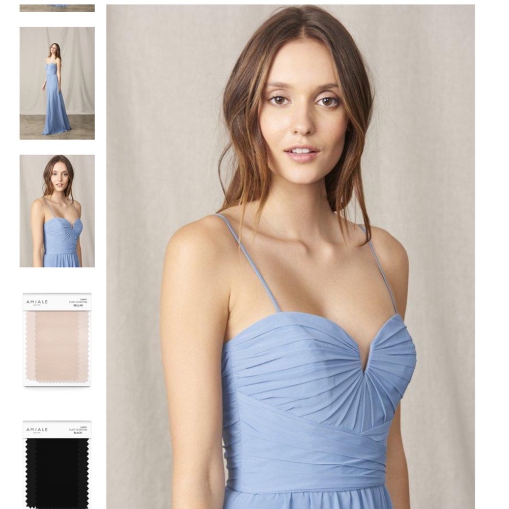 Amsale Long Bridesmaid Dress Bella Exclusive- Ice - Size 2